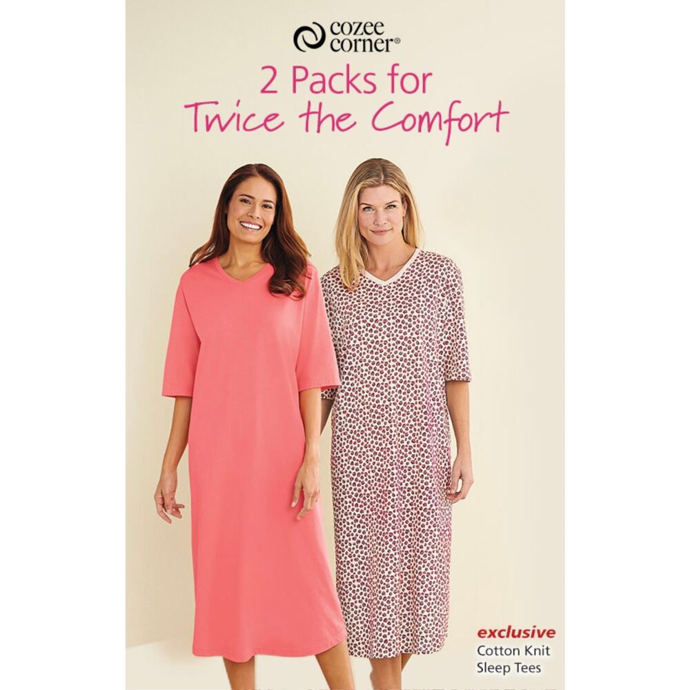 R93 New Cozee Corner OS 26-29" PTP Oversized Cotton Knit Sleep Tees R0000093